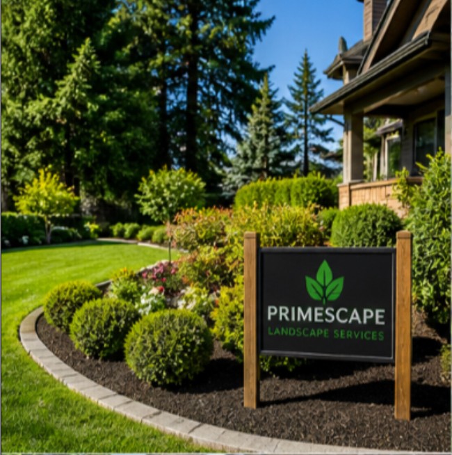 PrimeScape landscaping sign